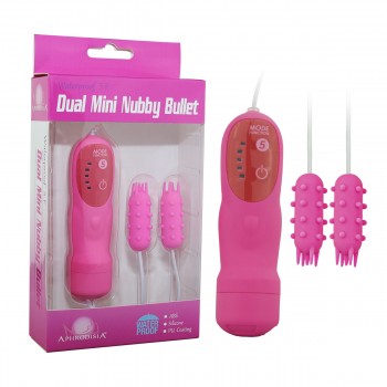 5 Modes Dual Mini Nubby Bullet (Pink)