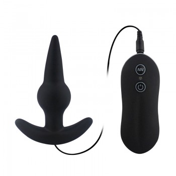 Bulb Probe Vibrating Anal Plug (Black)