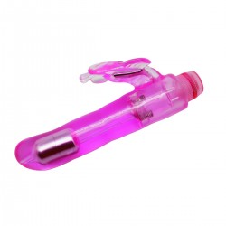 Dual Stimulator Butterfly Vibrator (Pink clear)
