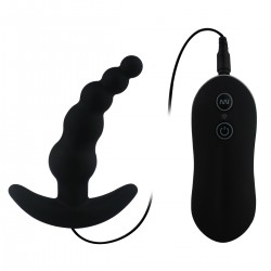 Beads Style Vibrating Anal Plug (Black)