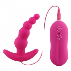 Beads Style Vibrating Anal Plug (Pink)