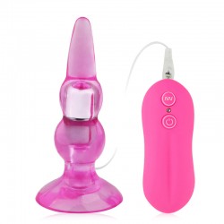 Anal Pleasure Butt Plug 10 modes Bulbs Probe (Pink)