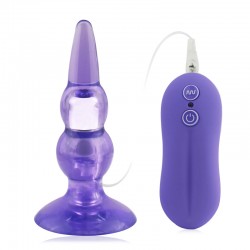 Anal Pleasure Butt Plug 10 modes Bulbs Probe (Purple)